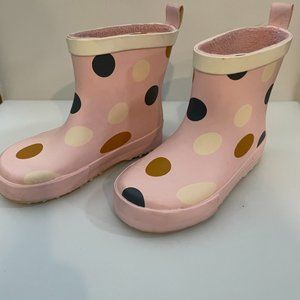 Zara Rain Boots - Pink with Polka Dots - Toddler Size 7.5  (Eur 24)